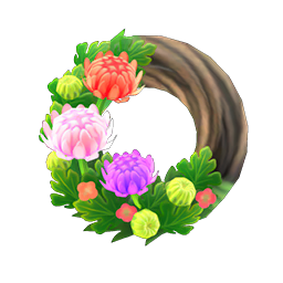 ファンシーなキクのリース